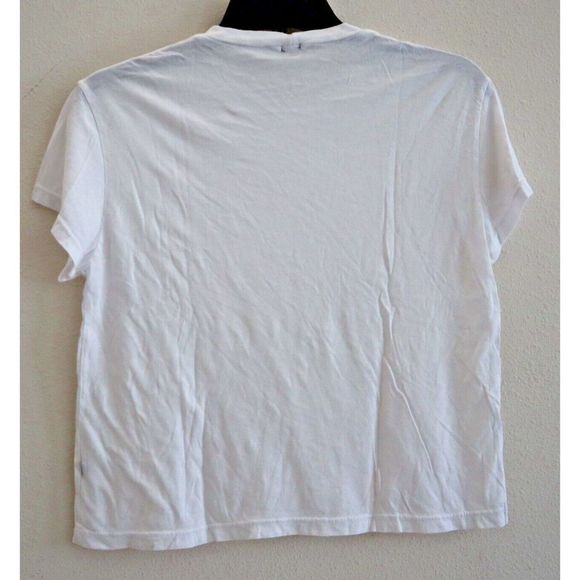 Monrow Women's Sz XS White S/S Cropped Ex-Boyfriend Crew Neck Tee Shirt - Picture 2 of 5